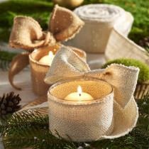 Bande de jute lurex Blanc Or 6cm x 10m 2