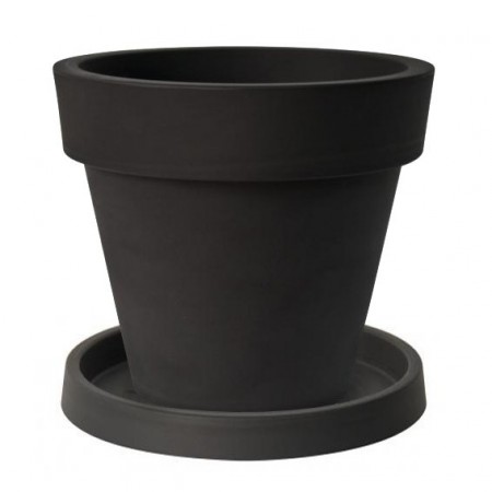 Pot de Fleur Geant 200cm Ikon - Pot avec Soucoupe noir