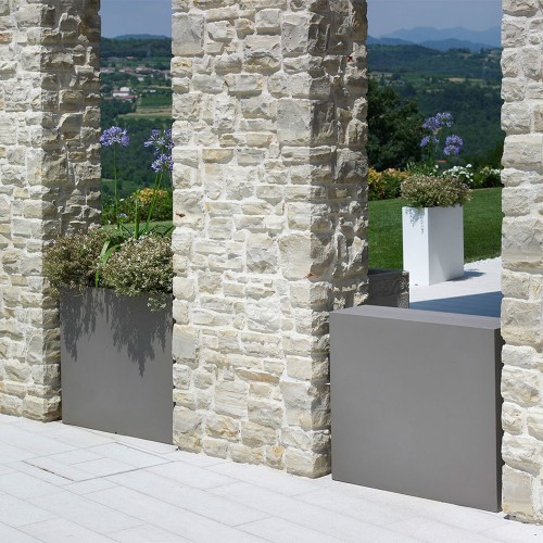Jardiniere Muret Couleur L80cm - Contexte Taupe