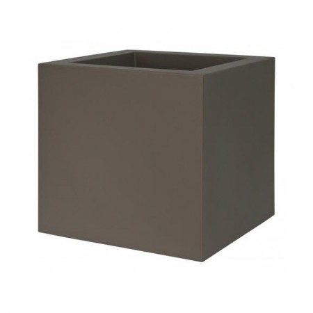 Jardiniere Bac a Fleur Cube 40cm taupe