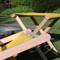 Tabouret bois et toile jaune Jaune pas cher 2