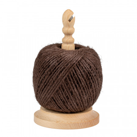 Ficelle jute 2 mm 150 m marron sur dévidoir hêtre avec lame 17cm