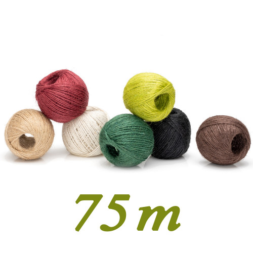 Ficelle de Couleur, Jute fil 2 mm 75 m