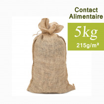 petit sac toile de jute, contact alimentaire, 6 kg, 32x51 cm, 215g