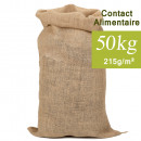 Sac en jute 50kg, contact alimentaire 60x110cm 215g/m²