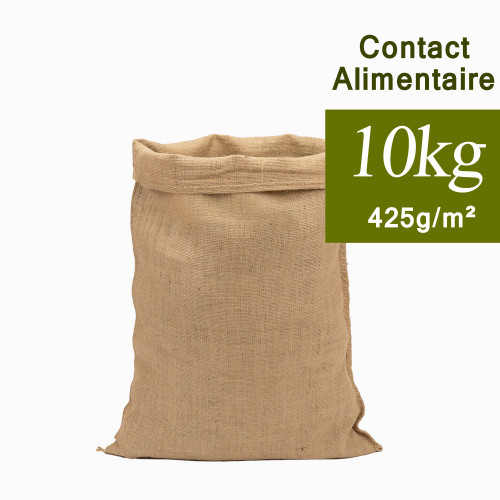 Sac en toile de jute 10kg, 36x51cm : exploitation agricole bio, vrac