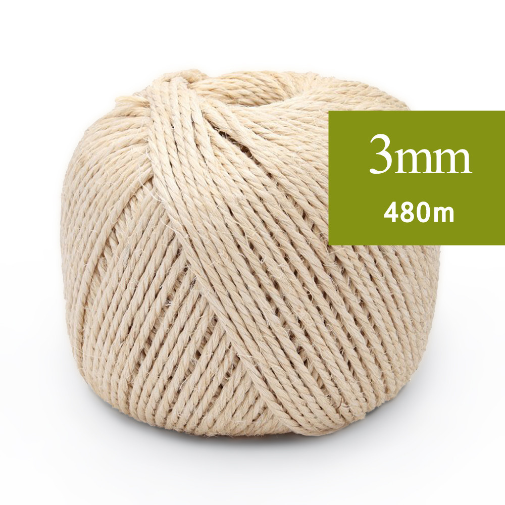 Rouleau de corde en sisal naturel 3mm 2 bouts