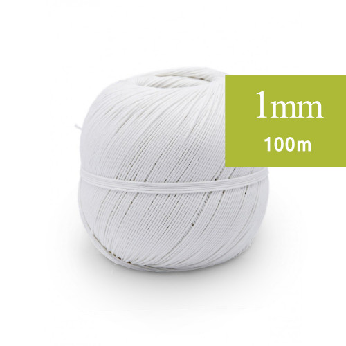 Ficelle de lin 1mm, 100m blanc