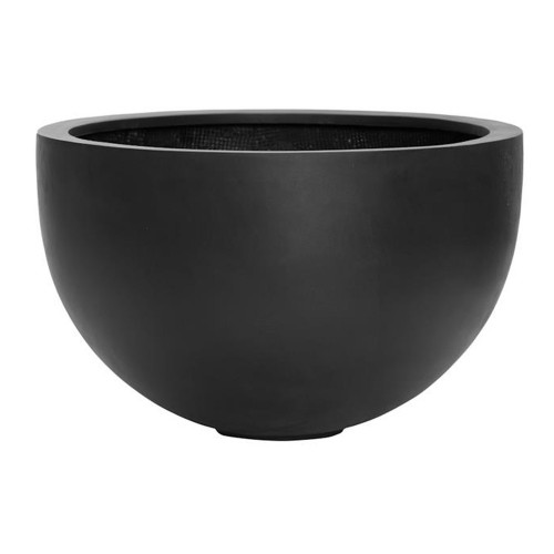 pot large, bol rond d'exterieur, noir 60 cm