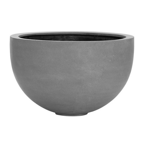 pot large, bol design forme ronde en fiberstone gris 60 cm