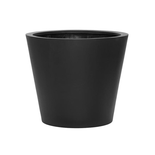 pot vase large, en fiberstone noir pour exterieur h50cm design