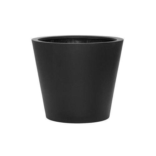 pot vase en fiberstone couleur noir h : 40cm design pour exterieur
