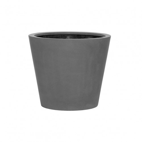 pot vase en fiberstone gris 40cm deco exterieur