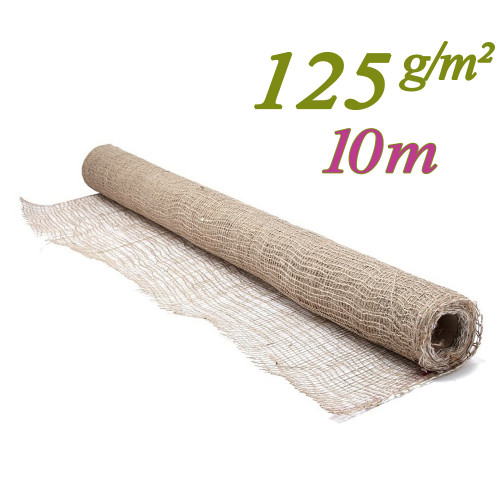 toile jute maille large 125g, pas cher en rouleau de 10m et largeur 1m