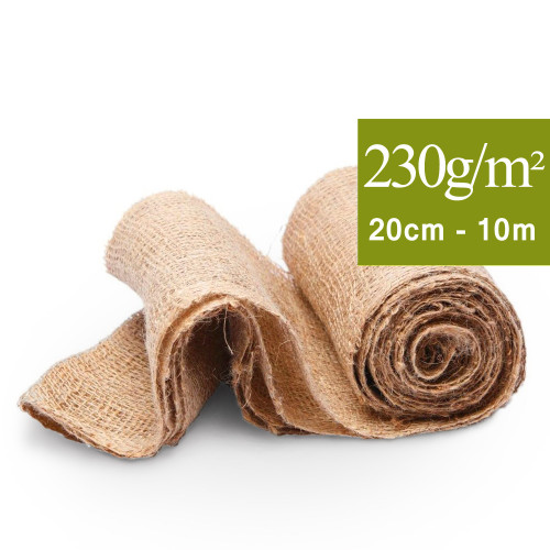 Toile 100% jute largeur 20 cm en bande longueur de 10 m