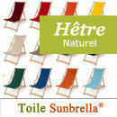 Transat Hêtre Naturel et Toile Sunbrella