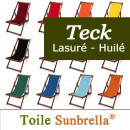 Chilienne en Bois, Teck Lasuré et Tissu Sunbrella