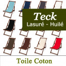 Chilienne en Teck Foncé et Tissu Coton