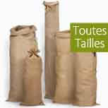 Sac en toile de jute grand format 100L, 70x110cm : transport et stockage