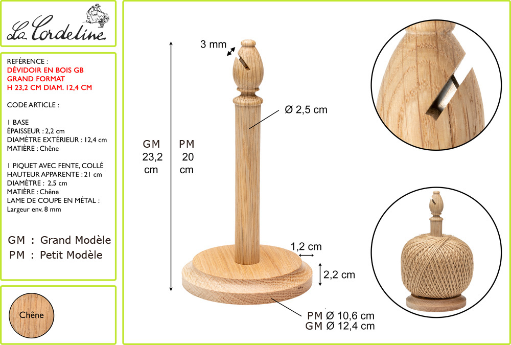 Devidoir ficelle, support bobine avec coupe fil