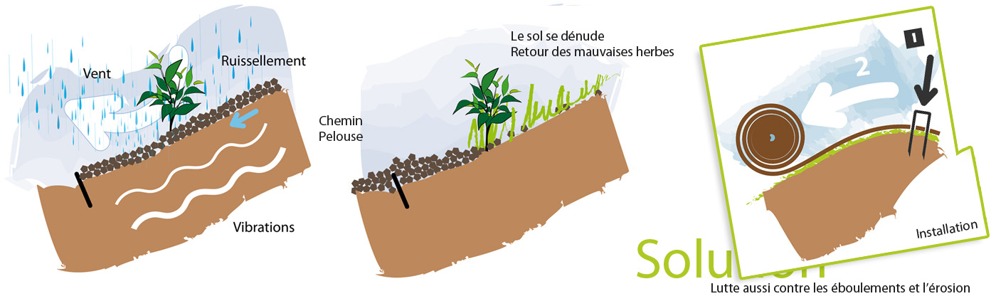 Toile de Paillage synthétique - Paillage et Biotextile Envirotiss