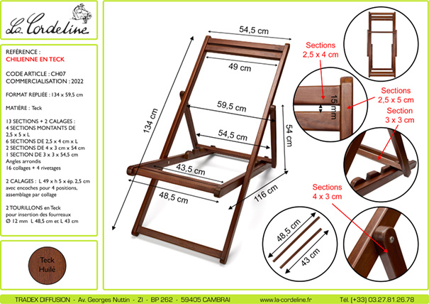 Fiche atelier du chassis de chilienne teck,