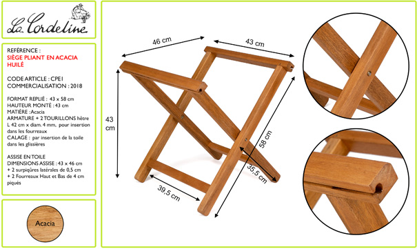 Tabouret pliant de jardin, fiche atelier